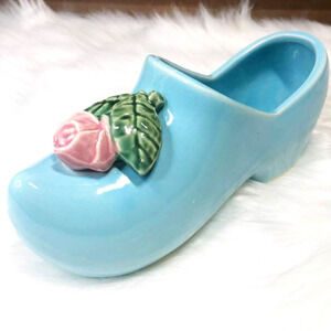 Vintage McCoy Pottery Blue Dutch Shoe Planter